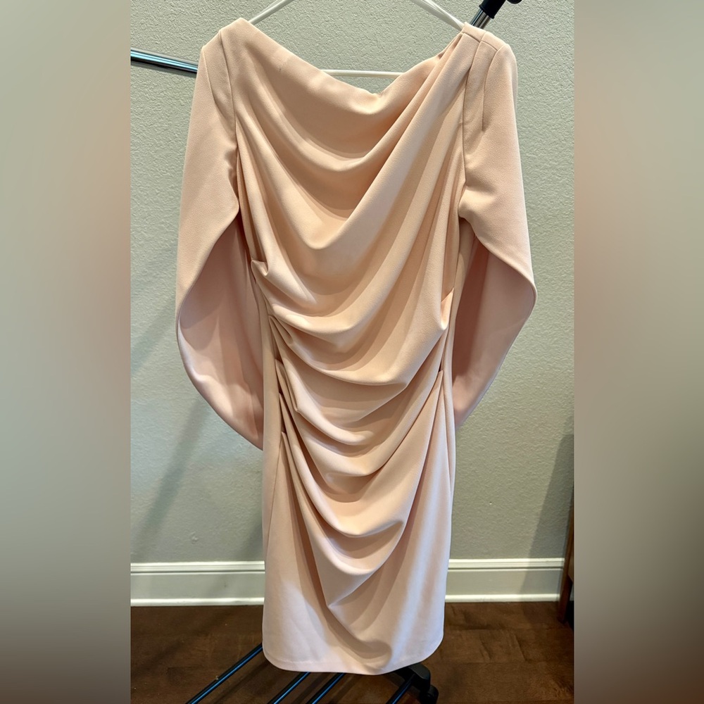 Elegant Pink Draped Dress